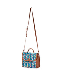TEAL BY CHUMBAK Graphic Printed Satchel Bag