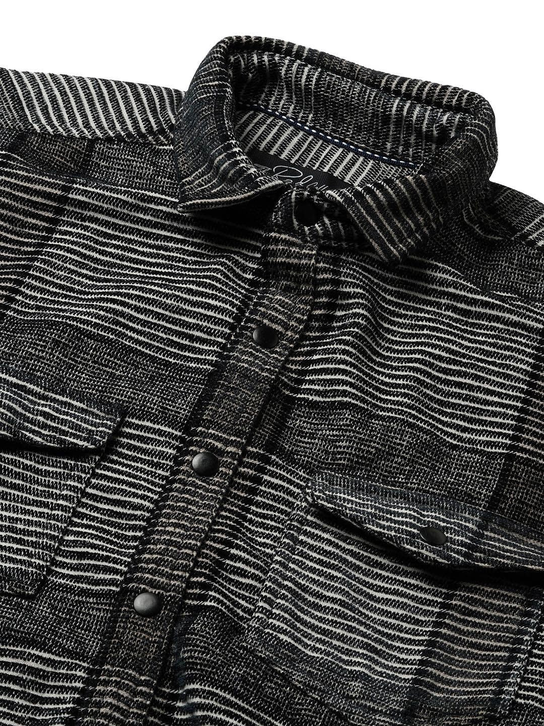 VASTRADO Men Classic Slim Fit Opaque Striped Casual Shirt