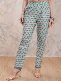 Vishudh Floral Printed Pure Cotton Kurta With Trousers & Dupatta