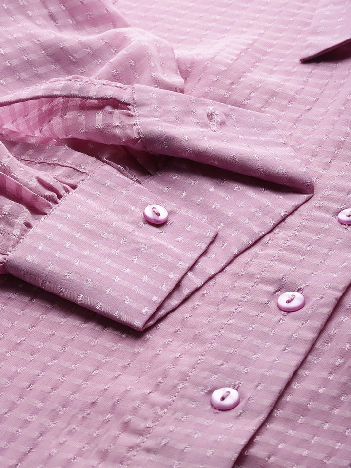 DressBerry Dobby Weave Self-Striped Casual Shirt