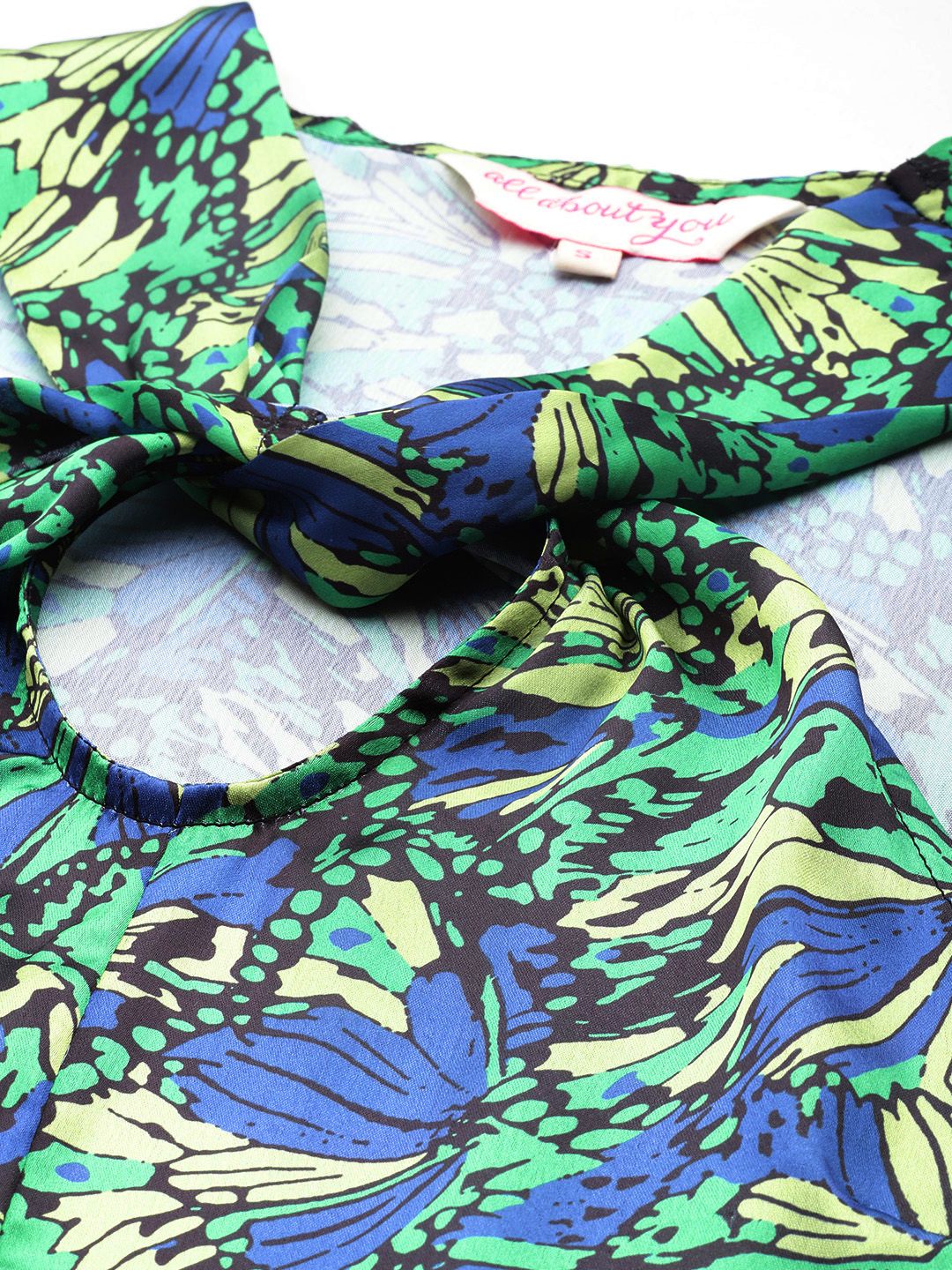 all about you Printed Twisted Satin-Finish Top