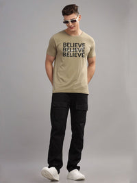 ADRO Men Typography Printed Pockets T-shirt