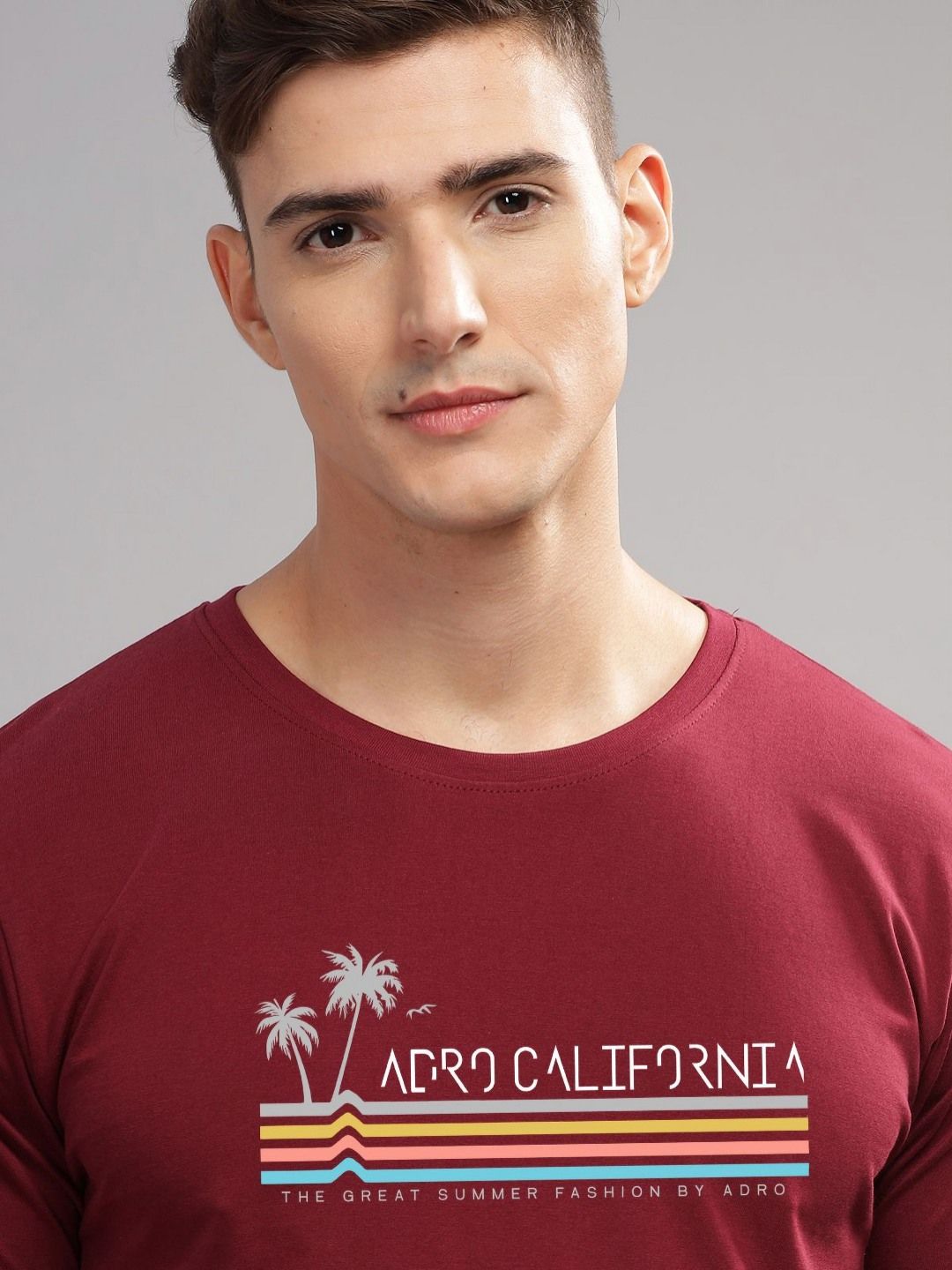 ADRO Typography Printed Round Neck Pure Cotton T-shirt