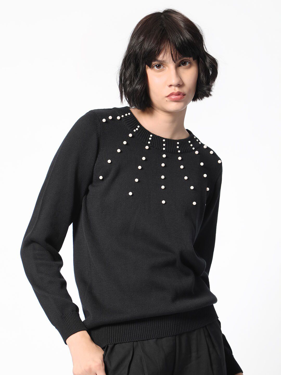 RAREISM JUNICH Embellished Round Neck Pullover