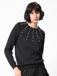 RAREISM JUNICH Embellished Round Neck Pullover