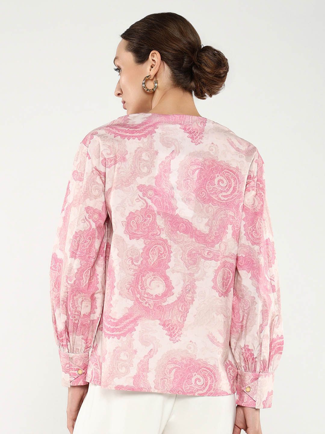 RAREISM Ethnic Printed Round Neck Cotton Top