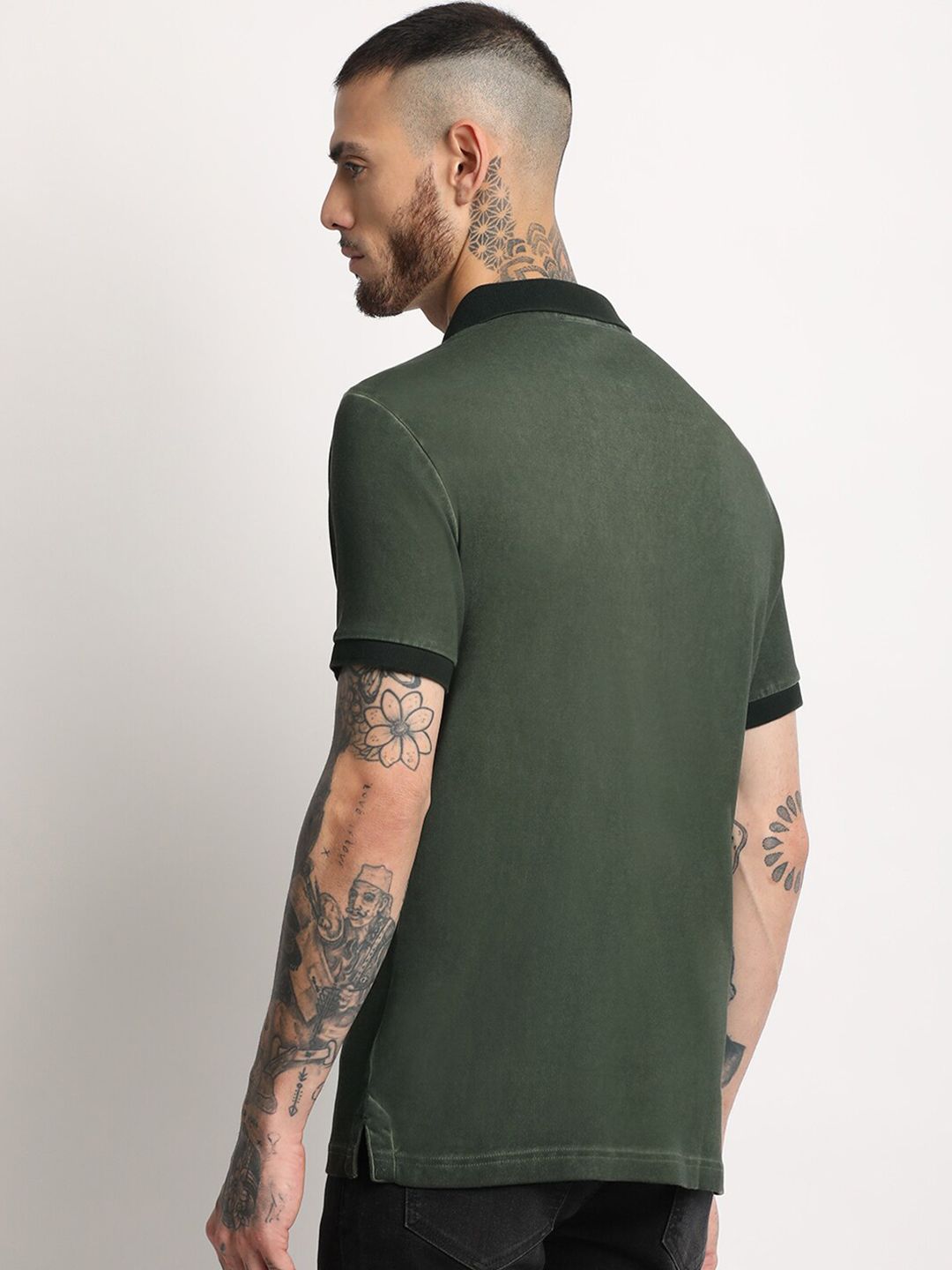 THE BEAR HOUSE Polo Collar Slim Fit Pure Cotton T-shirt