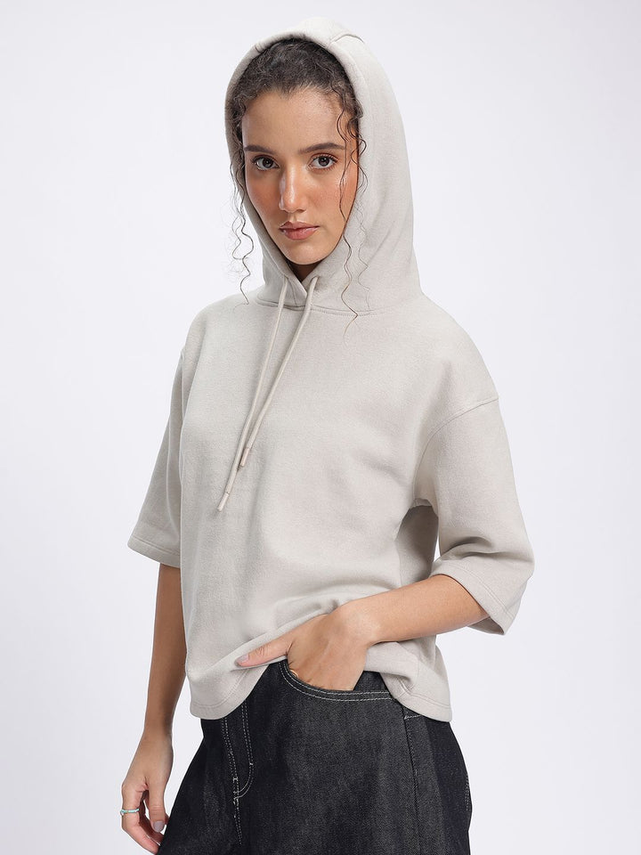 DressBerry Comfy Edge Hooded Drop-Shoulder Sweatshirt