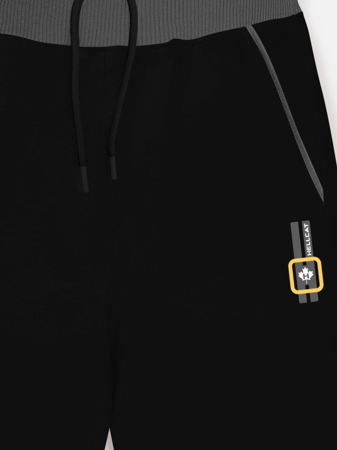 HELLCAT Boys Grey Black & Fluorescent Green Solid Pack Of 3  Track Pants