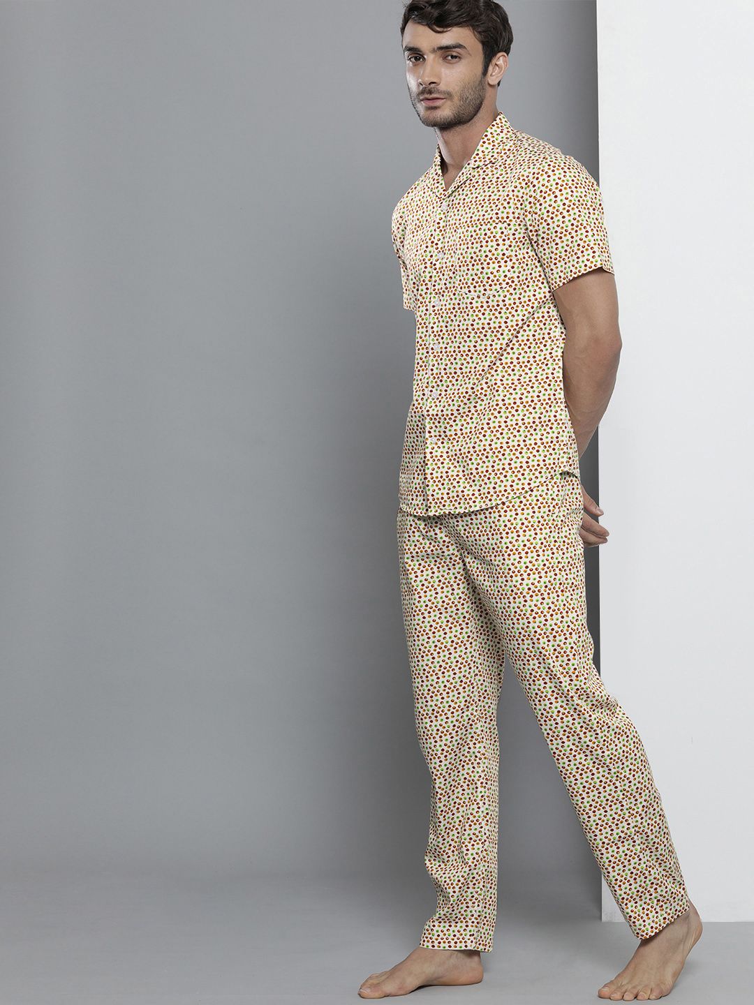 The Indian Garage Co Men Multicoloured Printed Night Suit