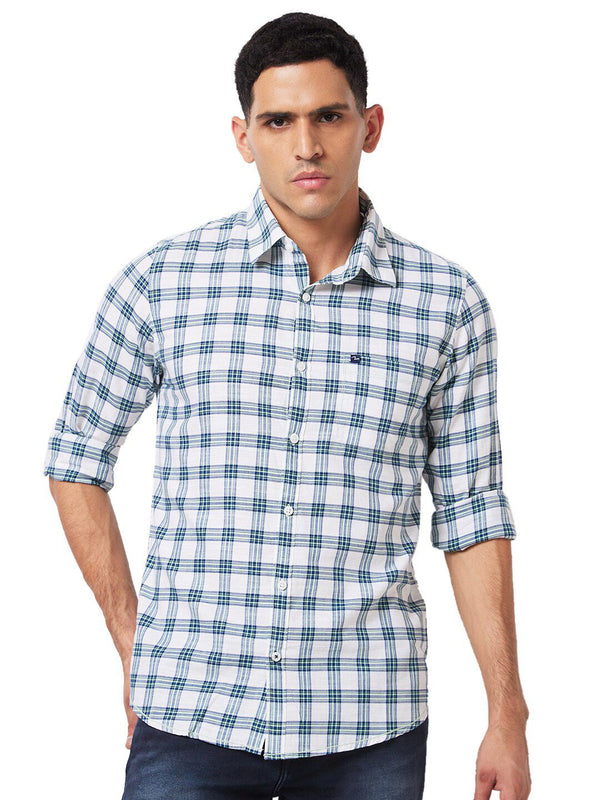 SPYKAR Checked Slim Fit Cotton Casual Shirt