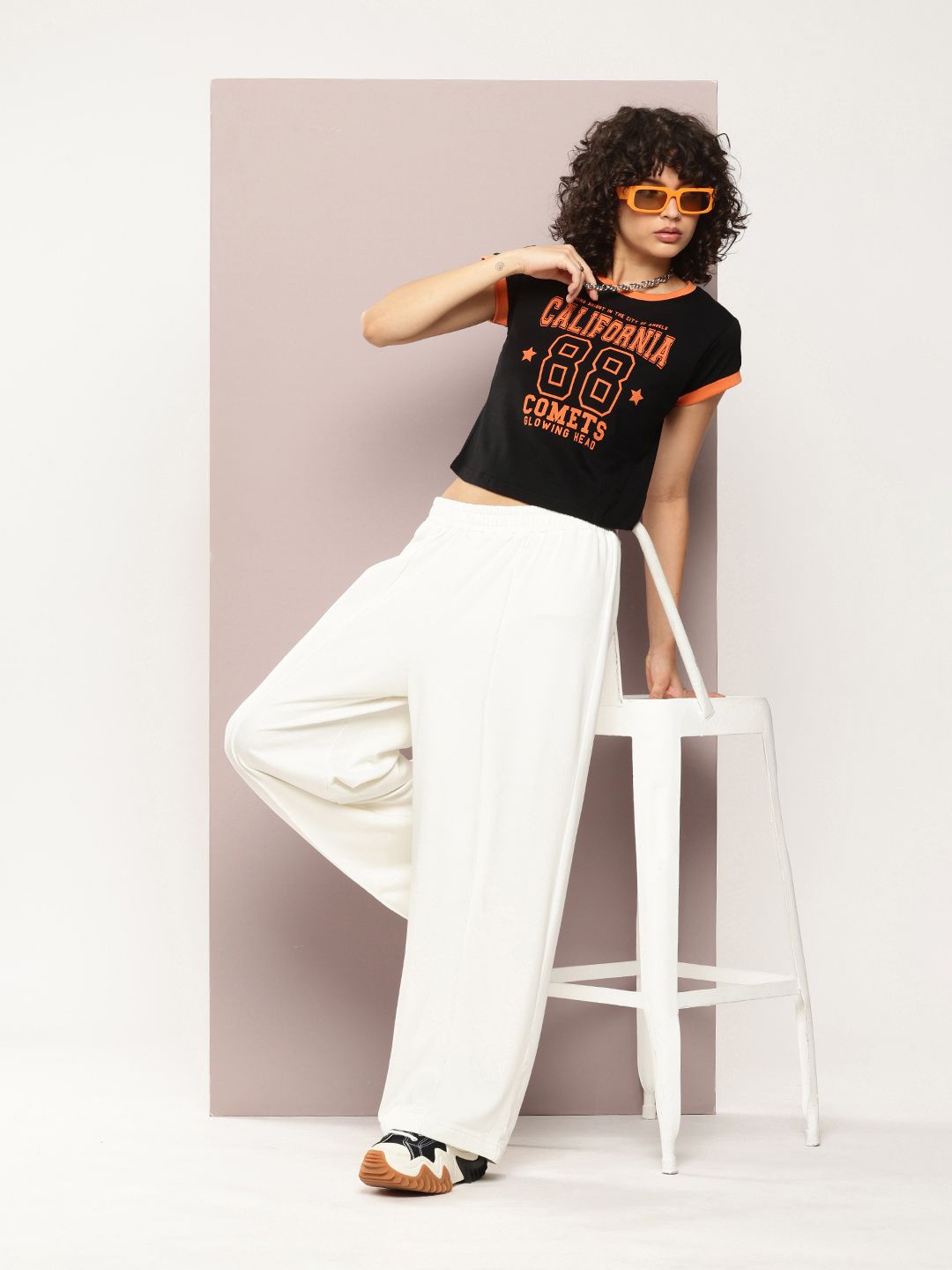 DILLINGER Womens Regular Cropped Short Sleeve Printed Tshirt