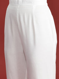 Indo Era Women Floral Embroidered Thread Work Kurta with Trousers
