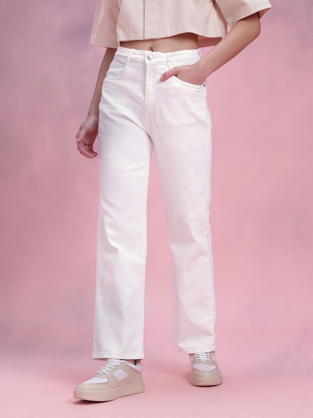 DressBerry Women Straight Fit Mid-Rise Stretchable Jeans