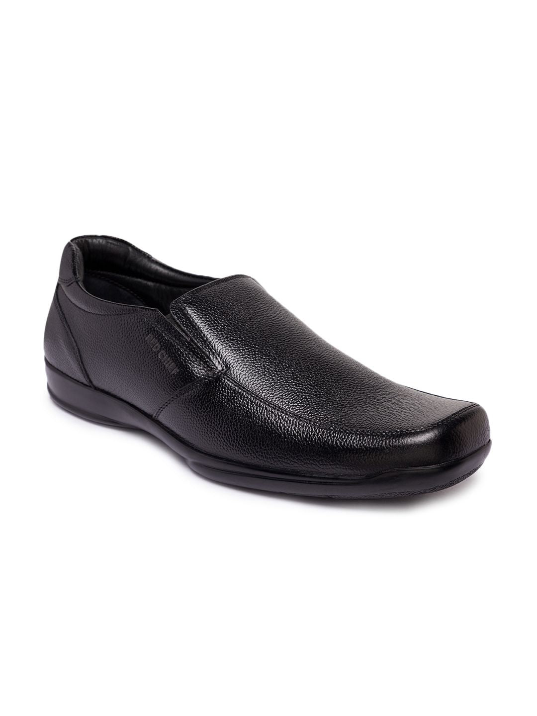 Red Chief Men Black Leather Formal Slip-on Shoes