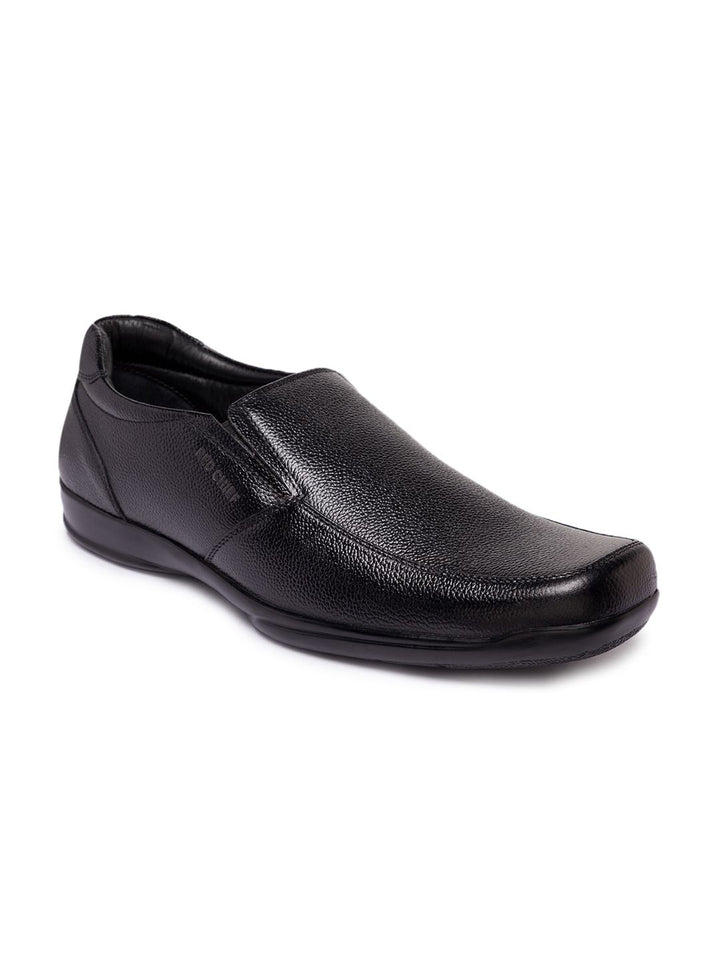 Red Chief Men Black Leather Formal Slip-on Shoes