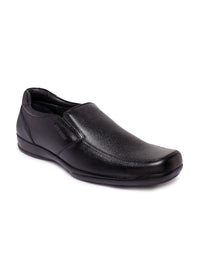 Red Chief Men Black Leather Formal Slip-on Shoes