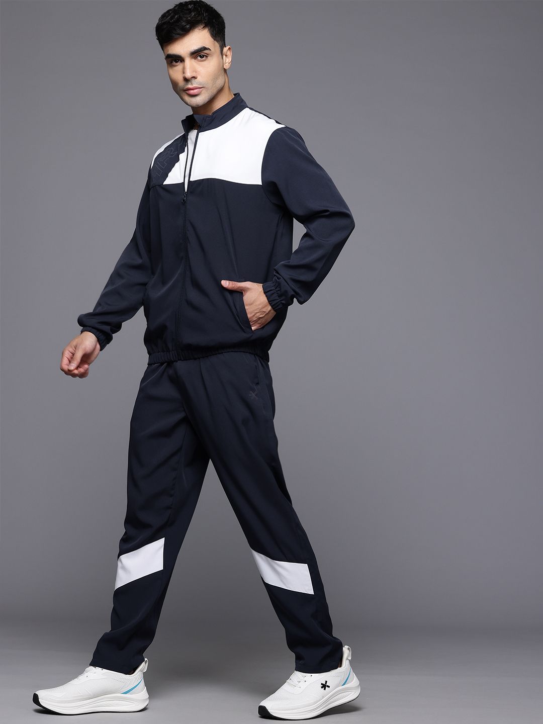 HRX by Hrithik Roshan Men Rapid-Dry Colourblocked Running Tracksuit