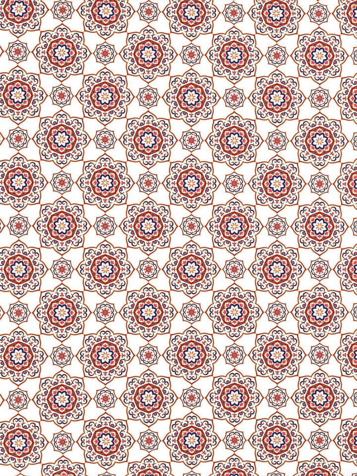 TRIDENT Majestic Mandala Red Urban Comfort Flat 144TC Single Cotton Bedsheet Set