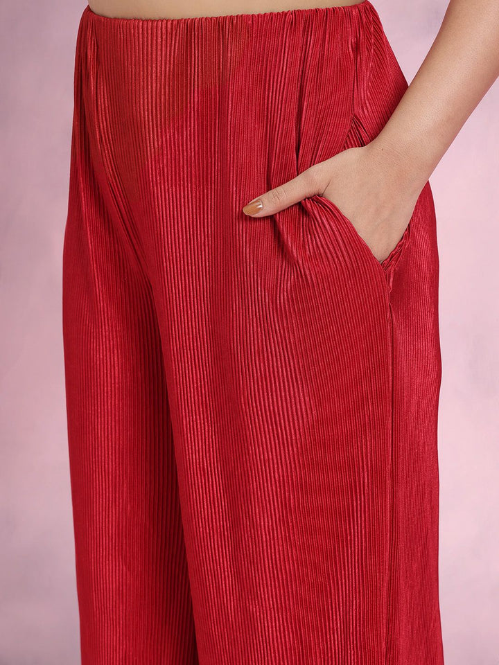 DressBerry Plus Size Solid Accordion Pleats Co-Ords