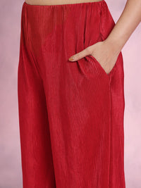 DressBerry Plus Size Solid Accordion Pleats Co-Ords