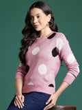 DressBerry Pure Acrylic Geometric Design Pullover