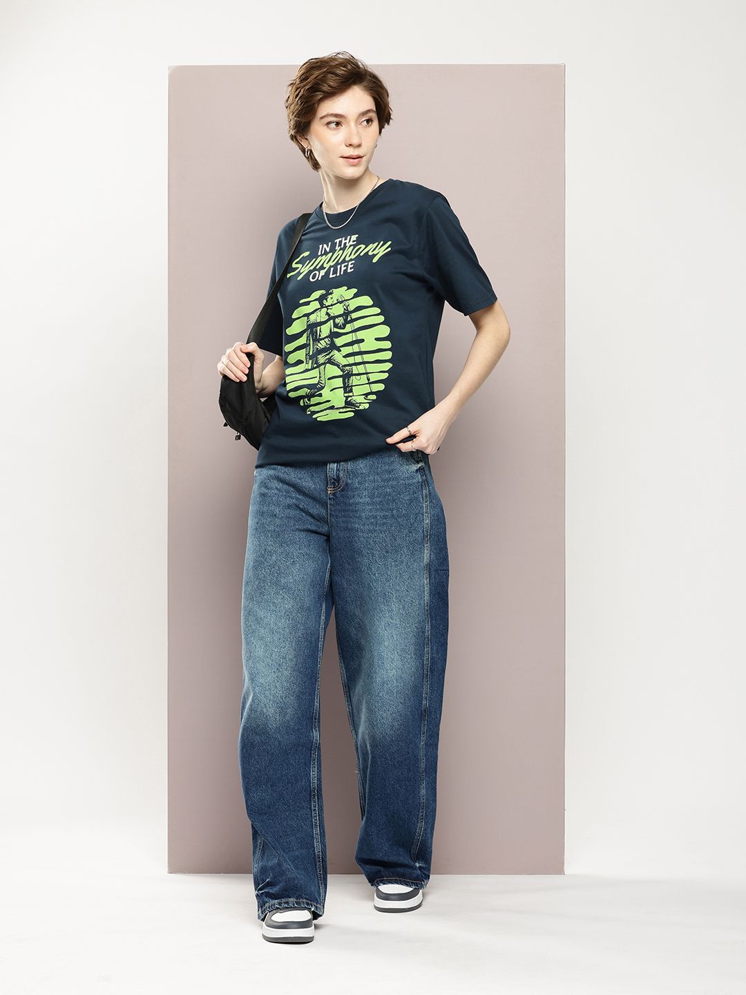 DILLINGER Graphic Printed Drop-Shoulder Sleeves Pure Cotton T-shirt