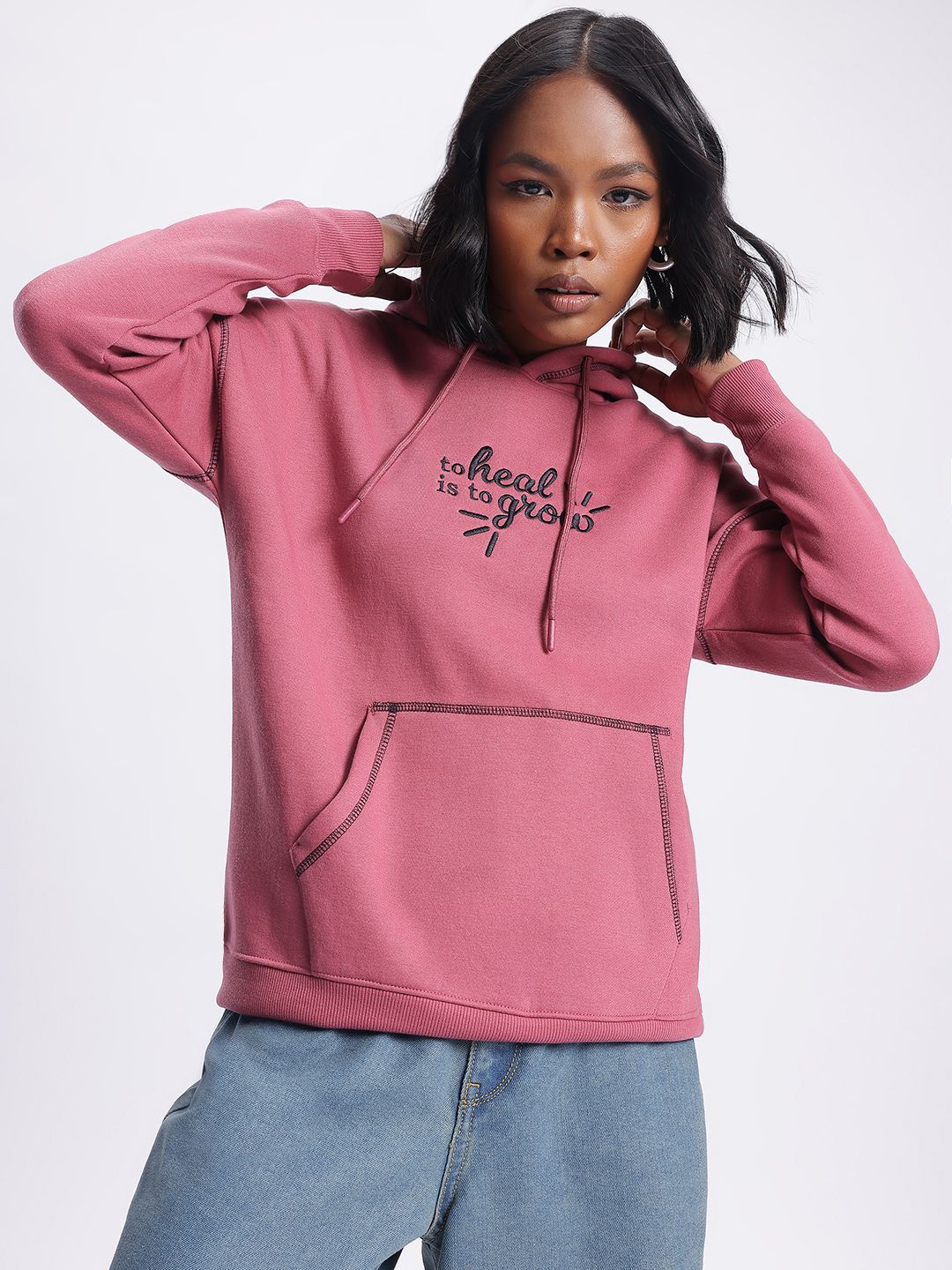 DressBerry Street Luxe Printed Relaxed Fit Sweatshirt