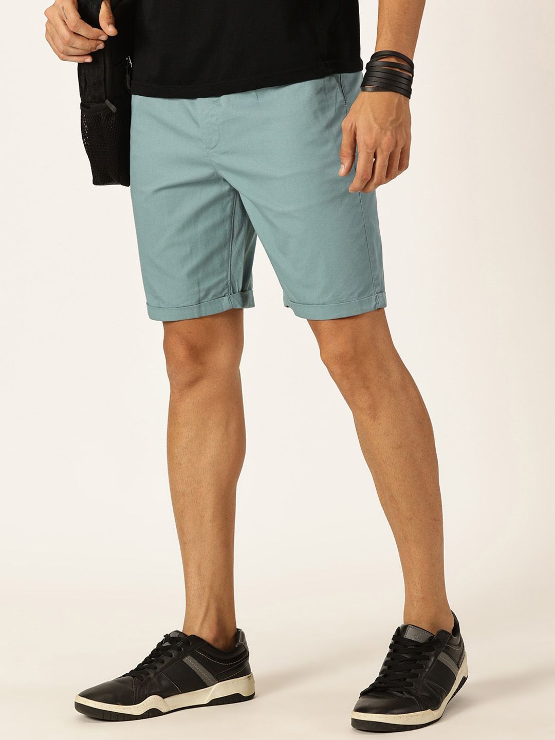 Thomas Scott Men Mid-Rise Cotton Casual Shorts