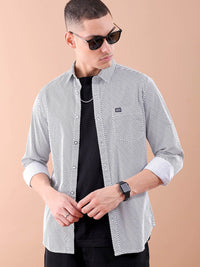 The Indian Garage Co Men Regular Fit Vertical Stripes Casual Shirt