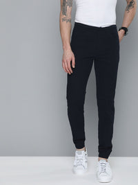 The Indian Garage Co Men Navy Blue Slim Fit Joggers Trousers