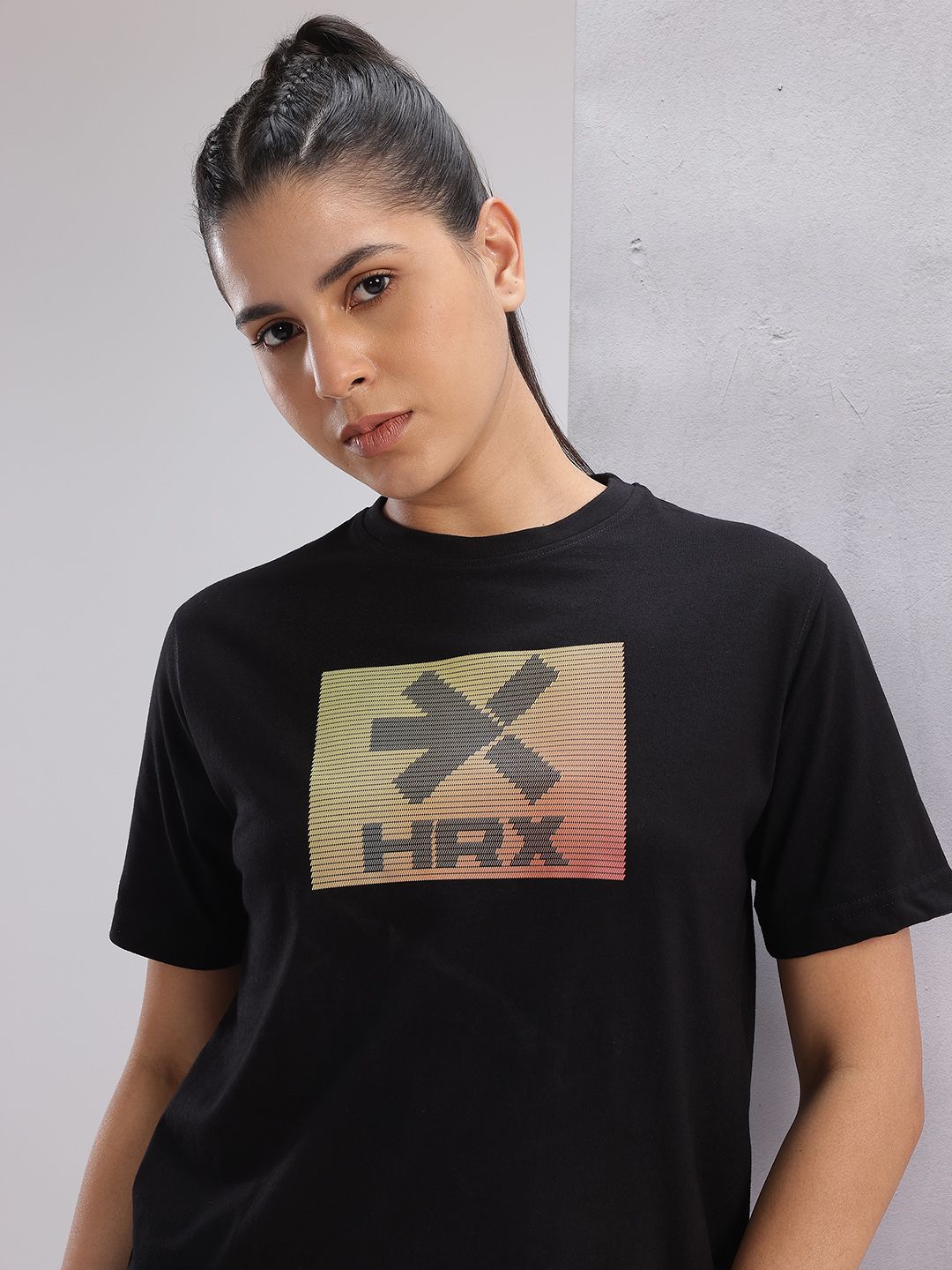 HRX by Hrithik Roshan Women Twin Collection Brand Logo Printed T-shirt