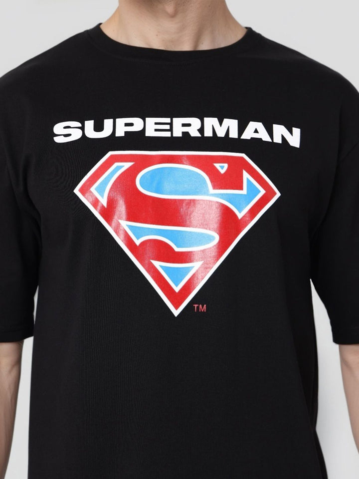 The Indian Garage Co Men Superman Graphic Printed Pure Cotton Relaxed Fit T-shirt