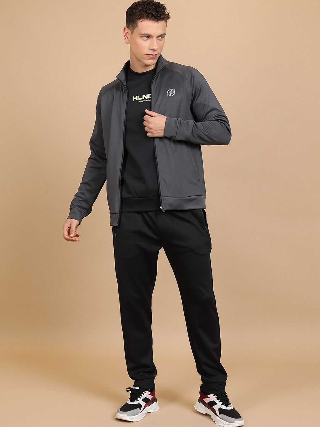 HIGHLANDER Mock Collar Front-Open Sweatshirt