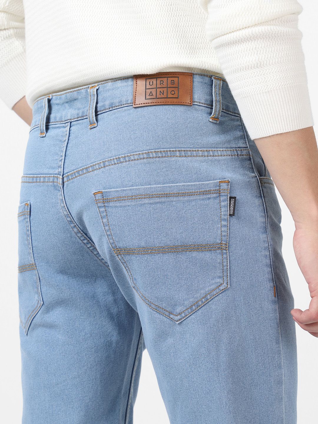 Urbano Fashion Men Blue Slim Fit Mid-Rise Clean Look Stretchable Jeans