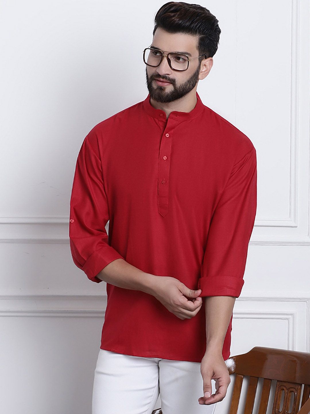 Anug by SOJANYA Men Red Kurta