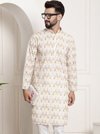 SOJANYA Floral Printed Mandarin Collar Kurta