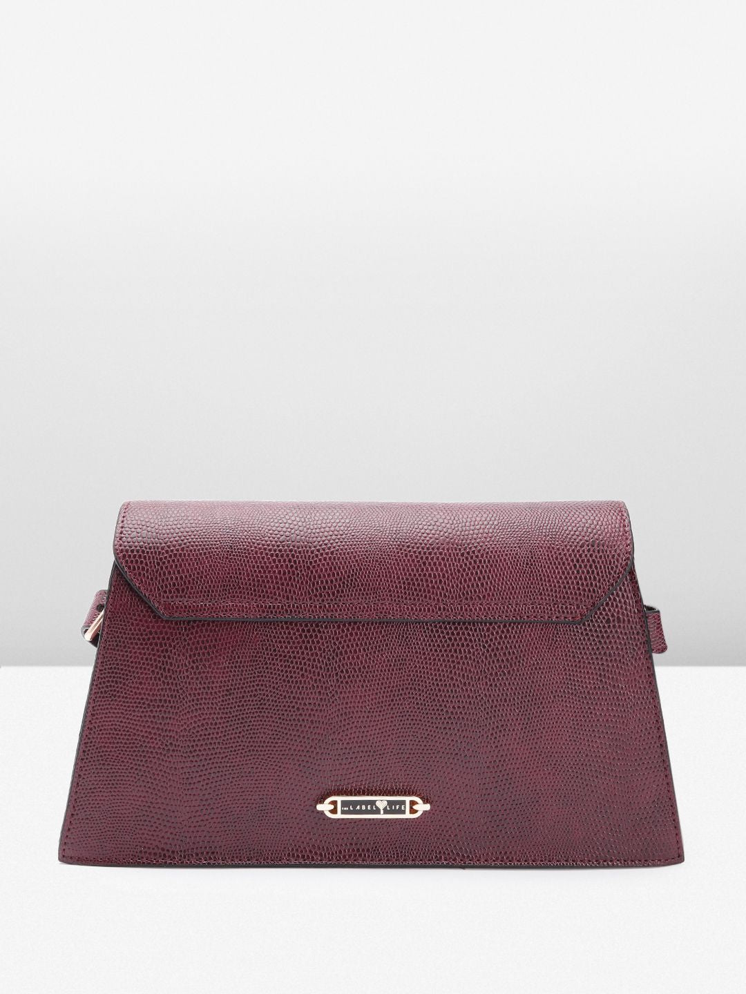 The Label Life Snake Skin Textured Structured Sling Bag
