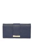 Navy Blue Solid Three Fold Wallet