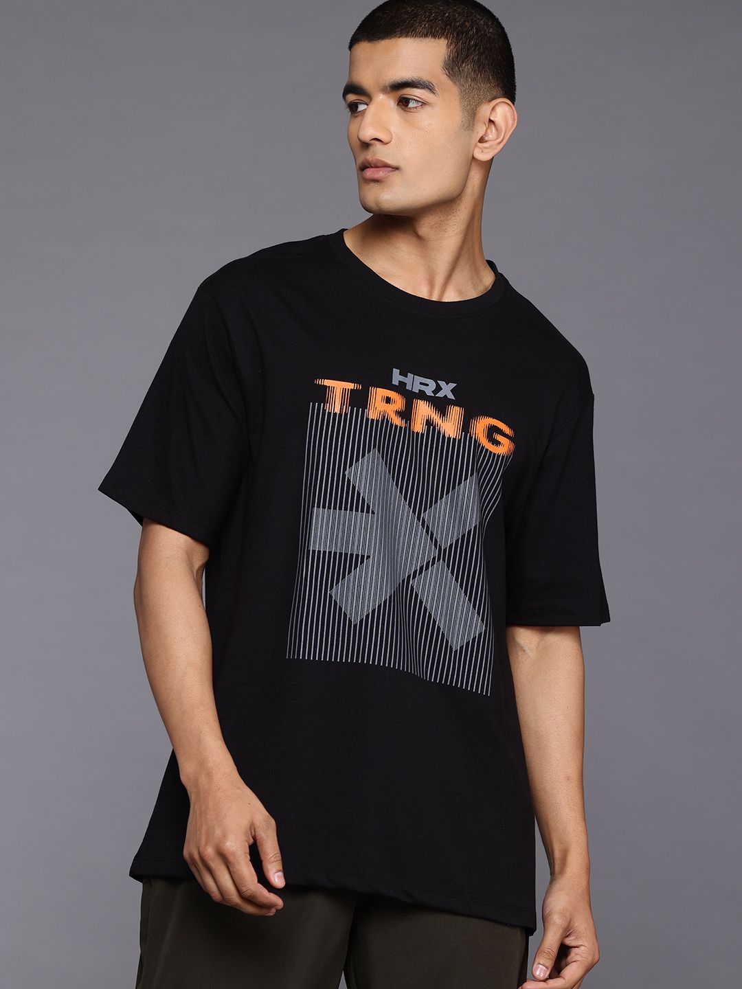 HRX by Hrithik Roshan Brand Logo Printed Training T-shirt