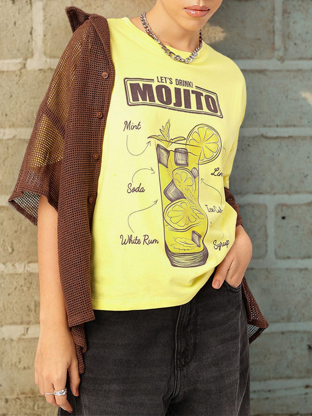 DressBerry Printed Pure Cotton Relaxed Fit T-shirt