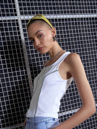 SASSAFRAS White Square Neck Tank Top