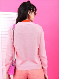 Tokyo Talkies Women Pink Solid Cardigan
