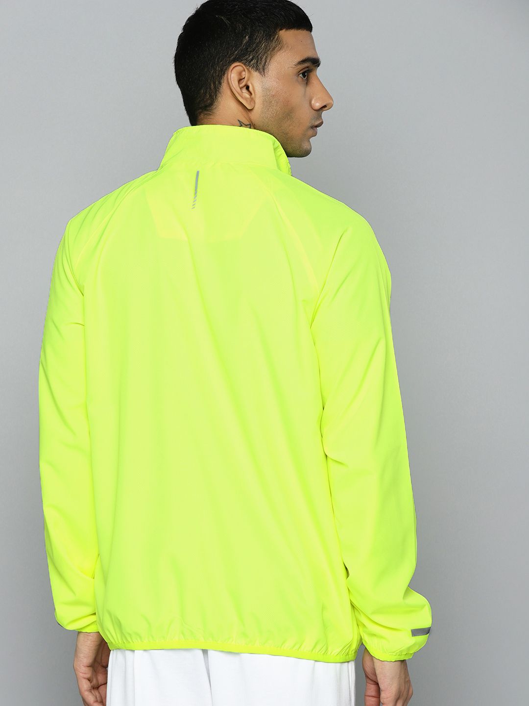 HRX by Hrithik Roshan Men Fluorescent Green Solid Rapid-Dry Antimicrobial Running Jacket