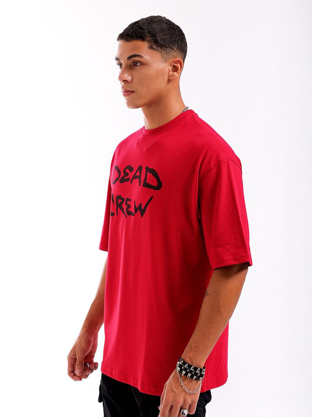 The Indian Garage Co Men Back Printed Round Neck Boxy Oversized T-shirt