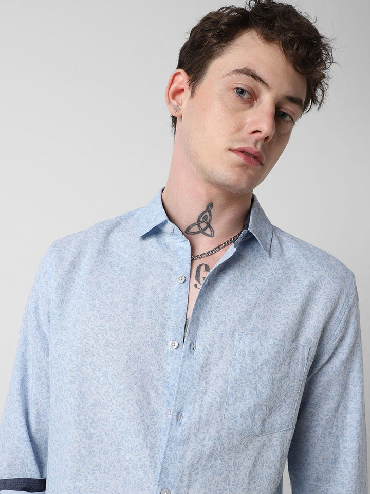 VASTRADO Men Classic Slim Fit Floral Opaque Printed Casual Shirt