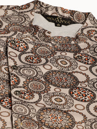 SOJANYA Kurta Solid Lelaki Hitam & Beige dengan Pijama & Jaket