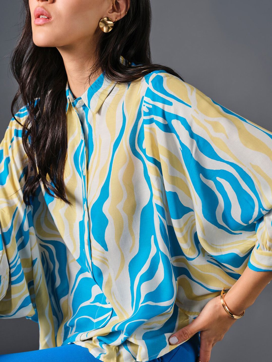 AND Print Shirt Style Top