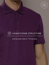 DILLINGER Men Polo Collar Honeycomb Structure T-shirt