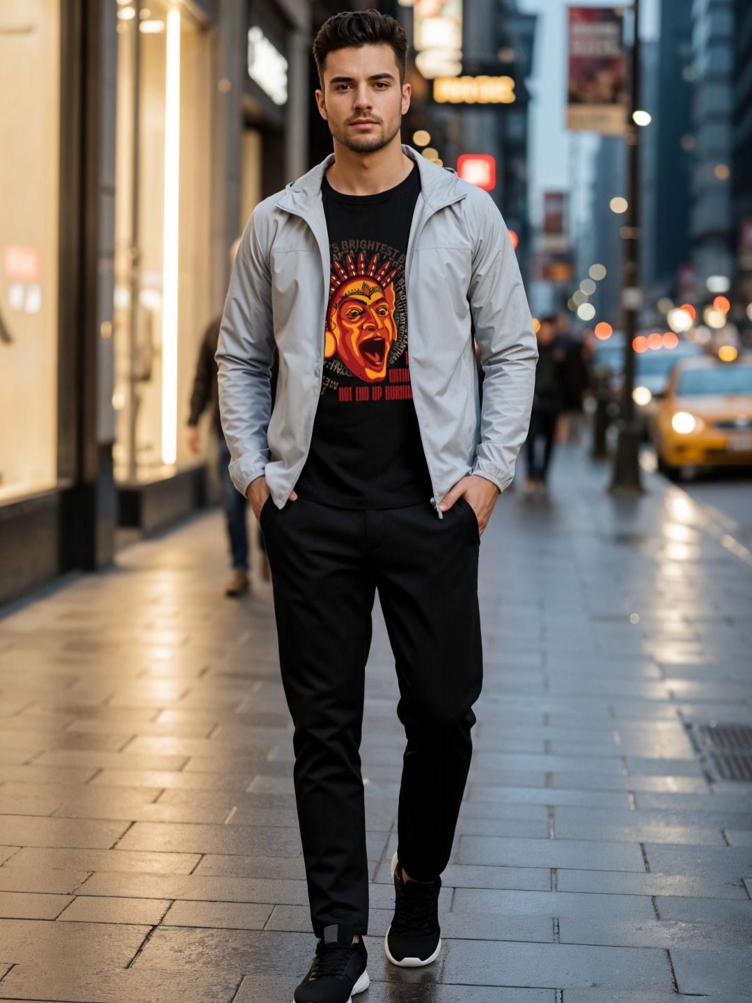 ADRO Men Kantara Printed Round Neck Casual T-Shirt